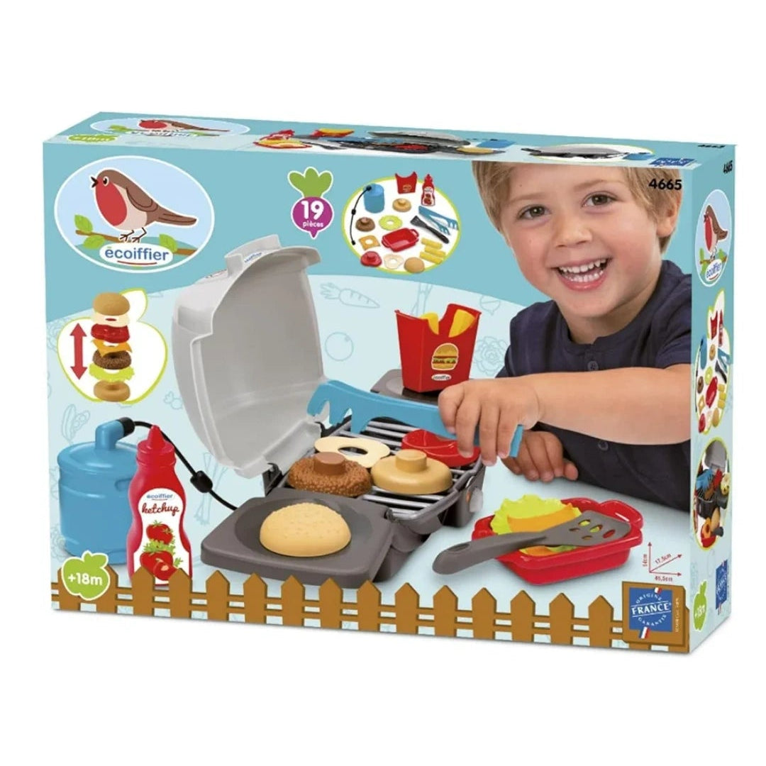 Ecoiffier BBQ Burger Grill Set 19 Pieces (Made in France)