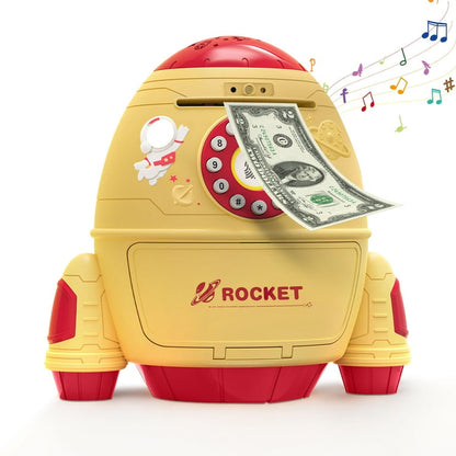 Electronic Coin Money Saving Rocket Box with Password Protection for Kids Girls Boys