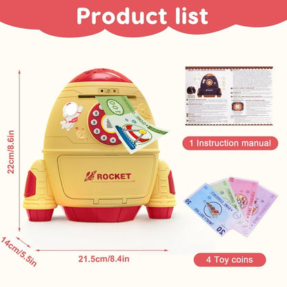 Electronic Coin Money Saving Rocket Box with Password Protection for Kids Girls Boys