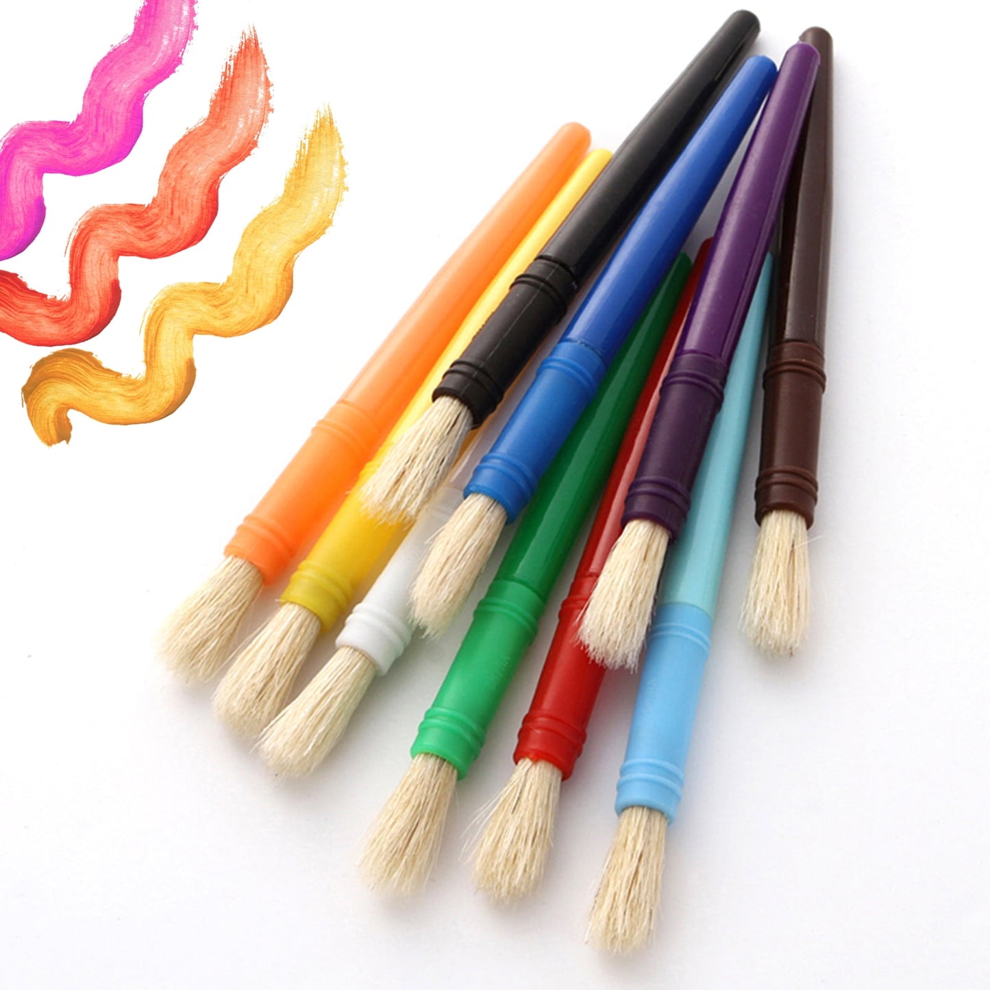 10pcs Round Tip Colorful Paint Brushes Set