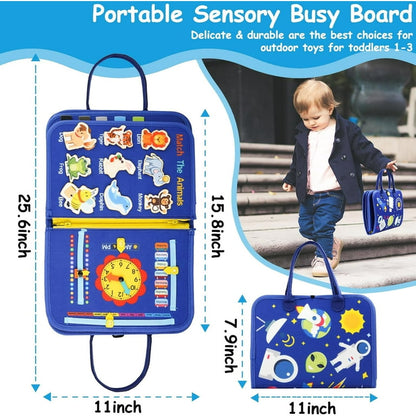 Montessori Busy Book – 10 Removable Learning Activities & Whiteboard | Fine Motor Skills Toy 1-4 Years