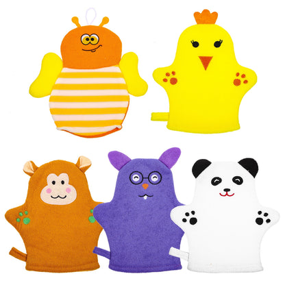 Cute Animal Bath Mitts for Babies & Toddlers