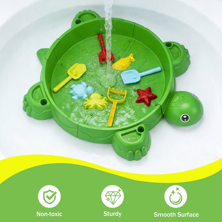 Turtle Sandbox™ – Sensory Play & Beach Toys Set with Lid (38")