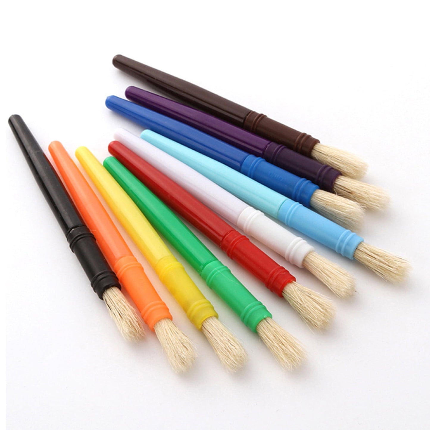 10pcs Round Tip Colorful Paint Brushes Set