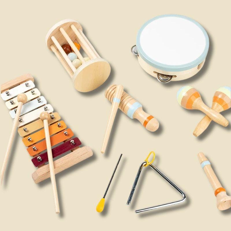 Montessori Musical Toy Set (12M+) | Baby Music Wooden Box 🎶