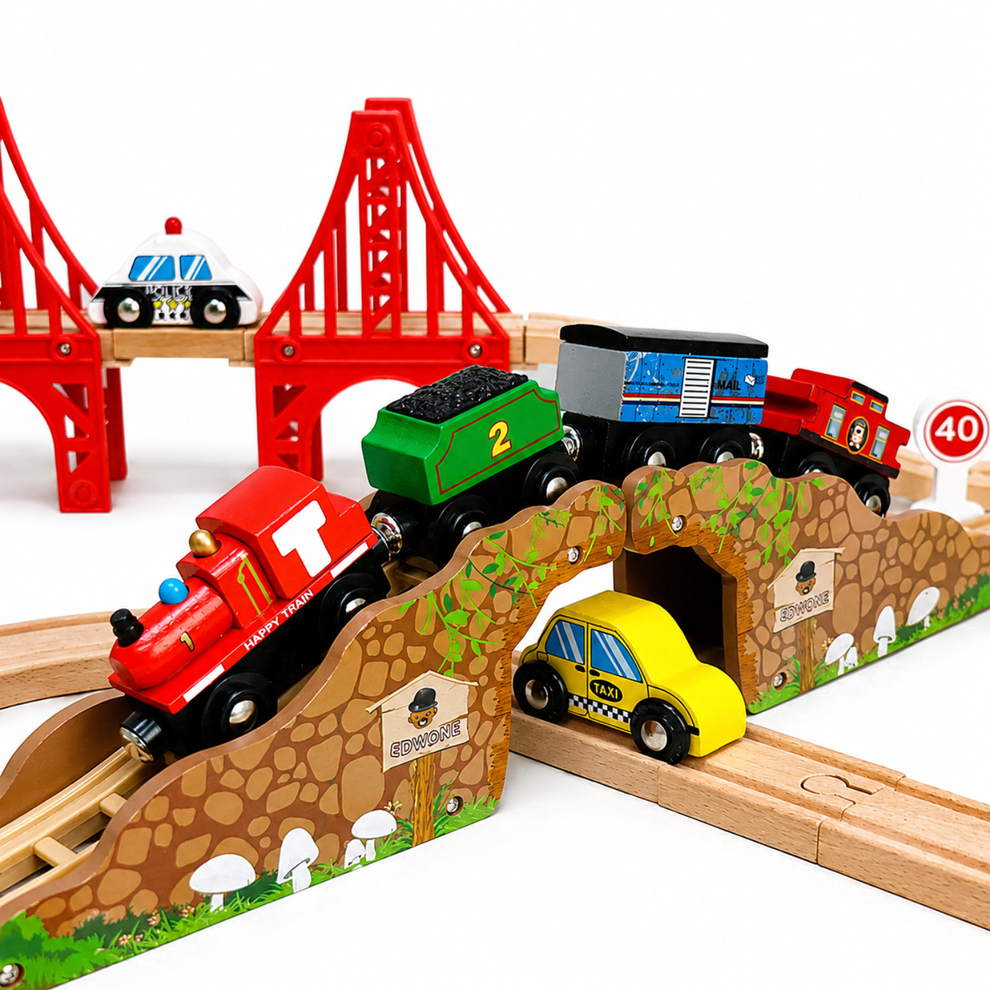 Little Teekie Wooden Train Track Play Set