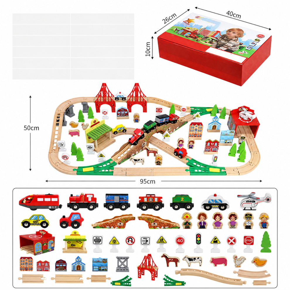 Little Teekie Wooden Train Track Play Set