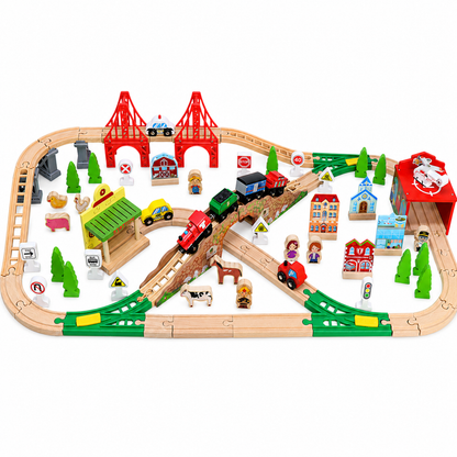 Little Teekie Wooden Train Track Play Set
