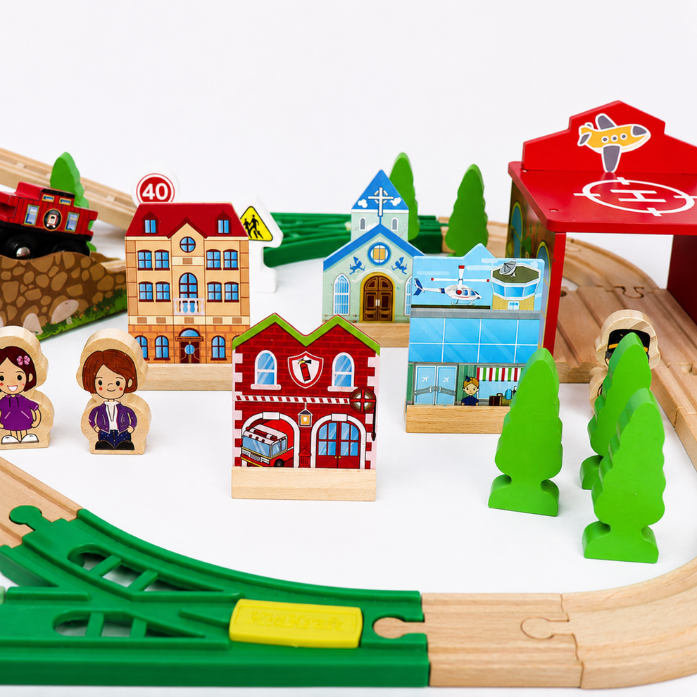 Little Teekie Wooden Train Track Play Set