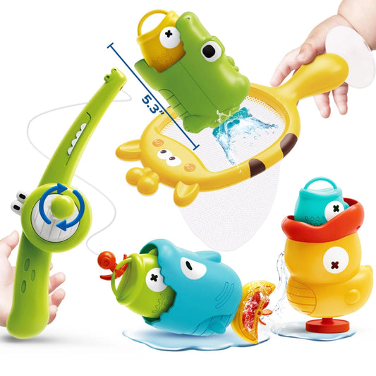 Baby Fishing Bath Toy Set – Fishing Rod, Net & Floating Water Toys for Toddlers 18M+