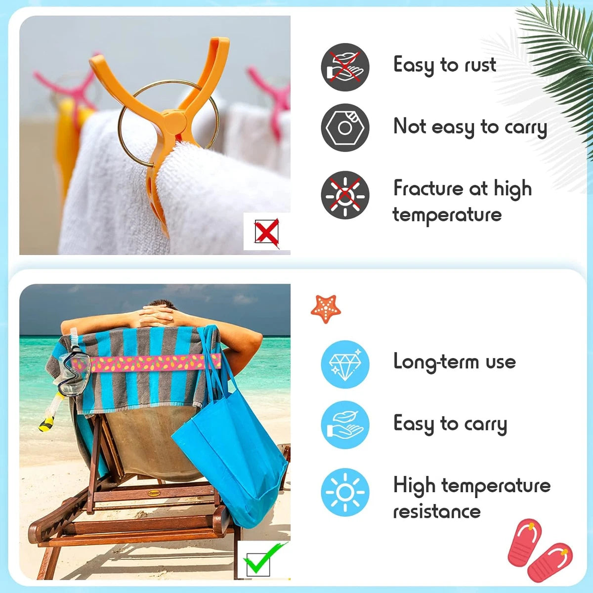 Large Towel Bands for Beach Chairs