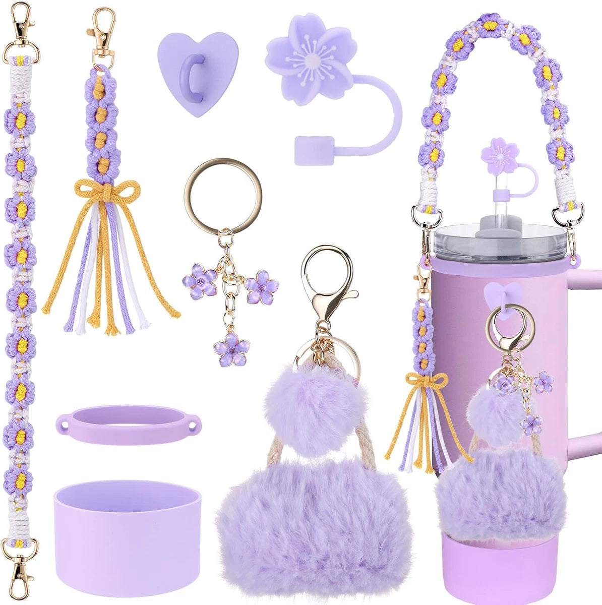 Pastel Purple Stanley Cup Accessories Set