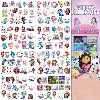 Gabby's Dollhouse Temporary Tattoo Sticker Sheets (8 sheets)