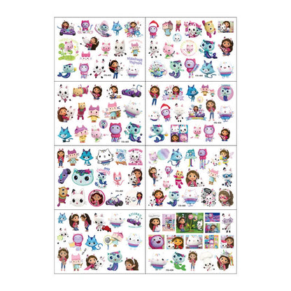 Gabby's Dollhouse Temporary Tattoo Sticker Sheets (8 sheets)
