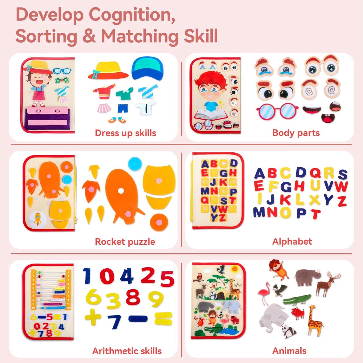 Montessori Busy Board for Toddlers,Sensory Toy, Preschool Learning Education