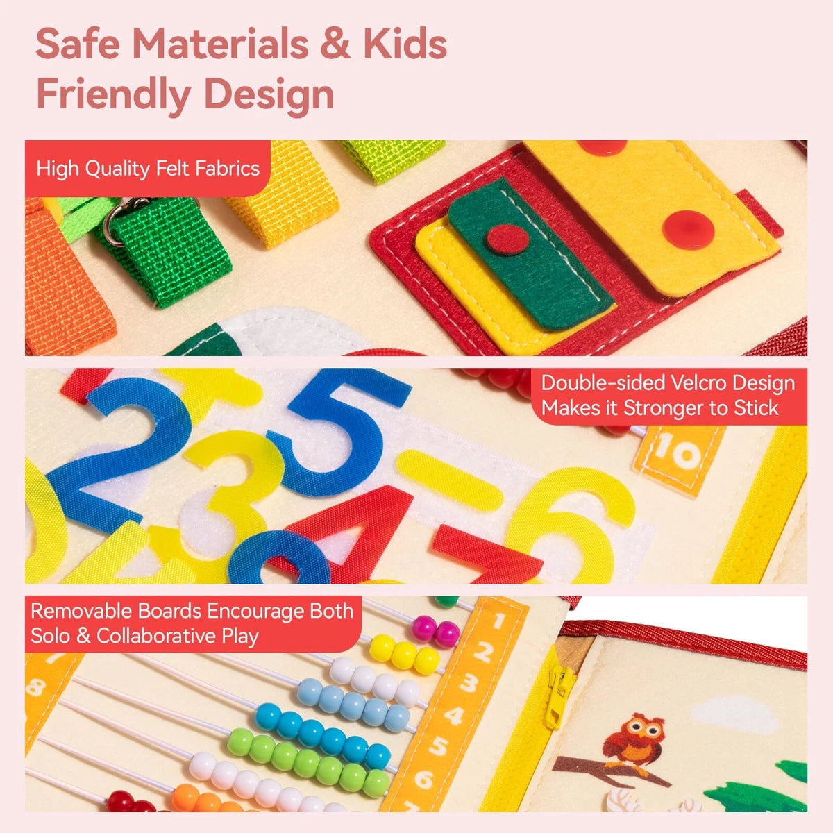 Montessori Busy Board for Toddlers,Sensory Toy, Preschool Learning Education
