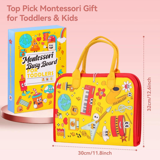 Montessori Busy Board for Toddlers,Sensory Toy, Preschool Learning Education