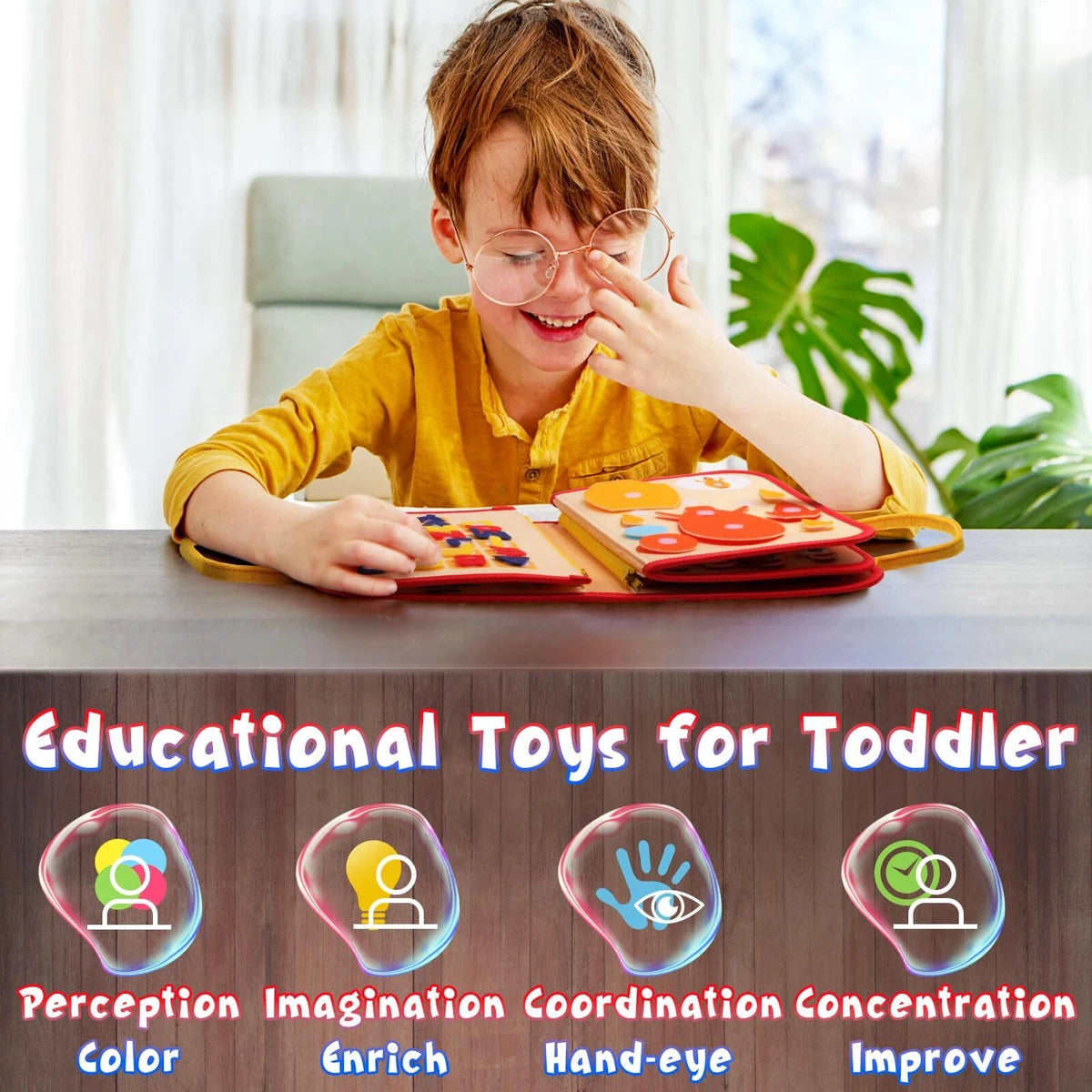 Montessori Busy Board for Toddlers,Sensory Toy, Preschool Learning Education