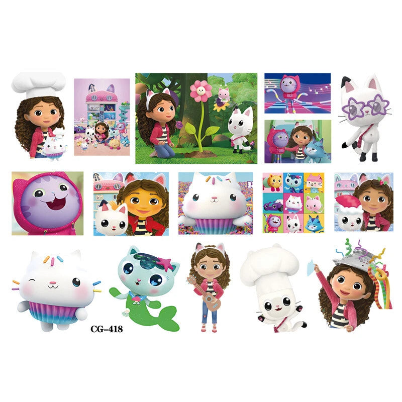 Gabby's Dollhouse Temporary Tattoo Sticker Sheets (8 sheets)