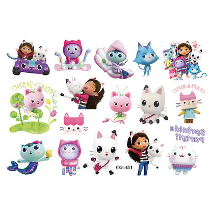 Gabby's Dollhouse Temporary Tattoo Sticker Sheets (8 sheets)