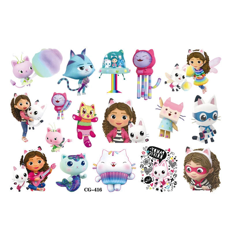 Gabby's Dollhouse Temporary Tattoo Sticker Sheets (8 sheets)